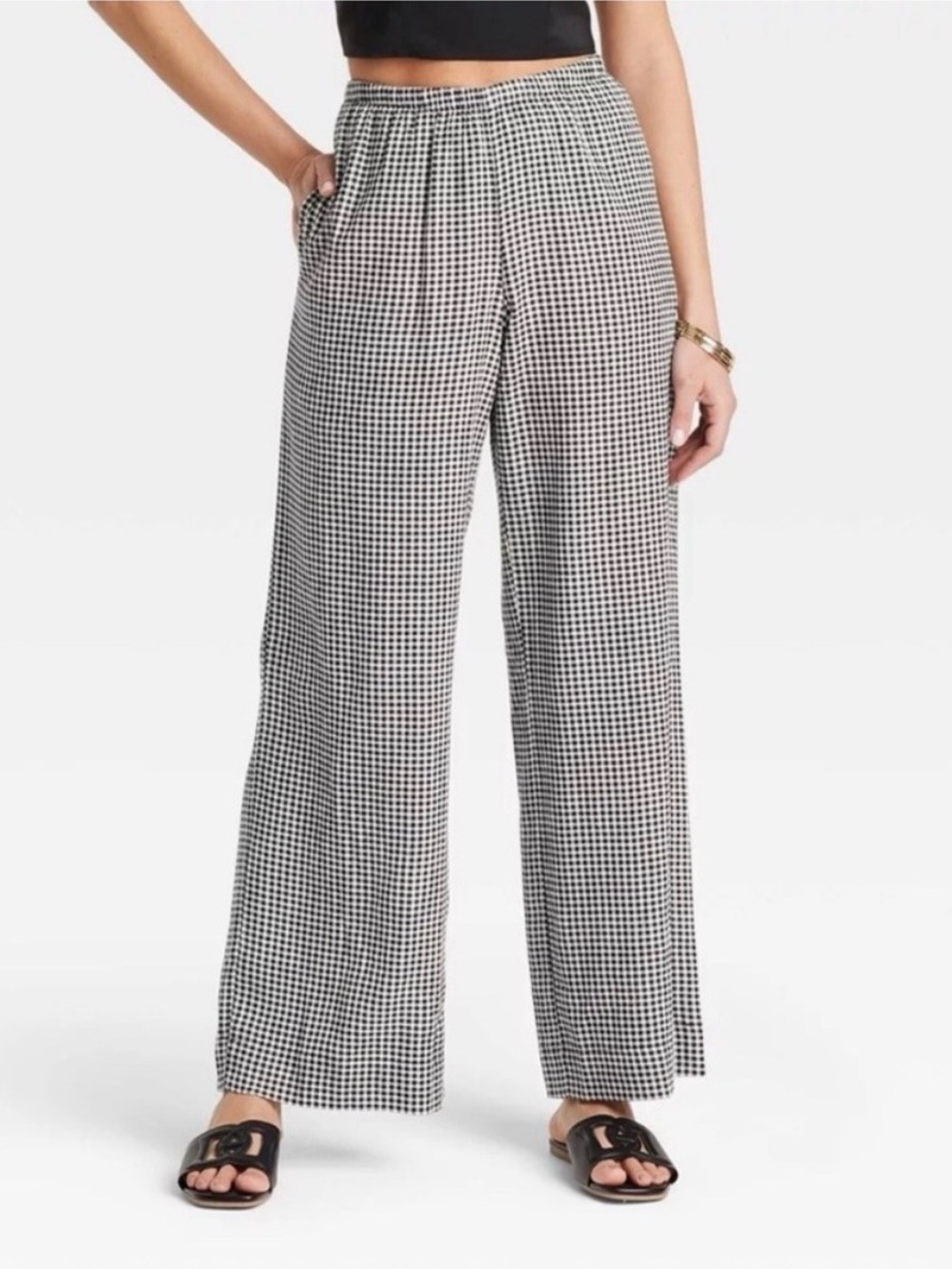 A New Day Black & White Gingham Pants